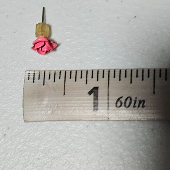 Retro Handcrafted Pink Rose Stud Earrings Floral 50s 60s Fashion Jewelry Women - Picture 3 of 3